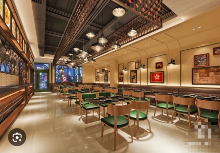 High Volume restaurant with high ceiling for sale in Fremont Plaza